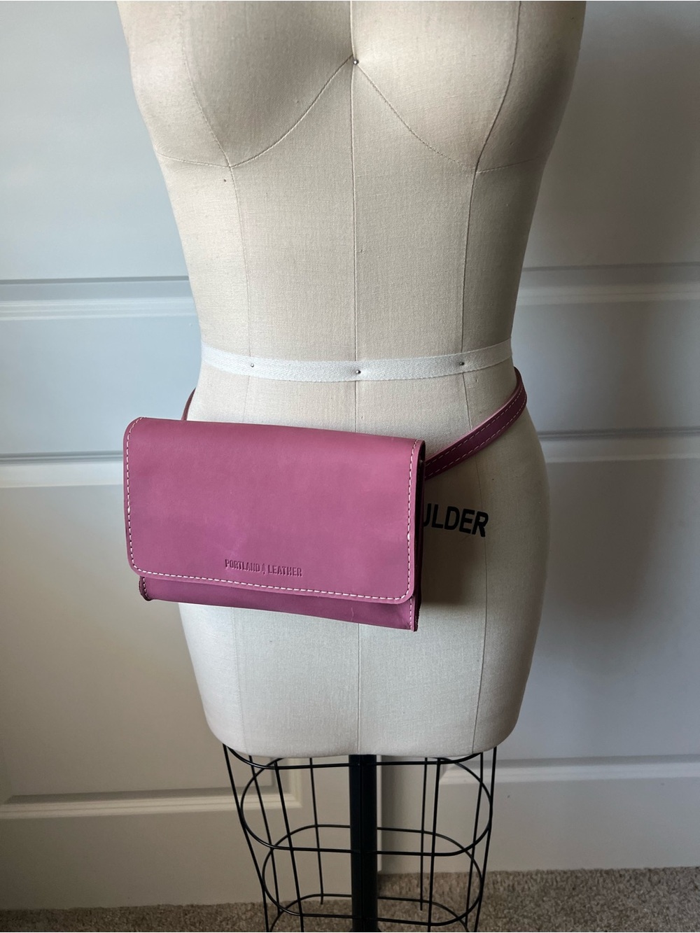New Portland Leather Pink Leather Belt Bag